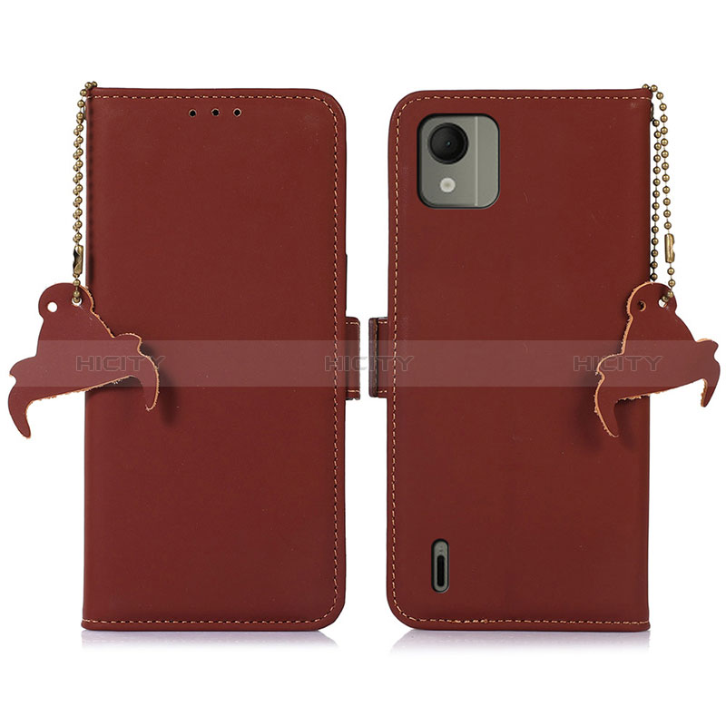 Funda de Cuero Cartera con Soporte Carcasa A11D para Nokia C110 Marron