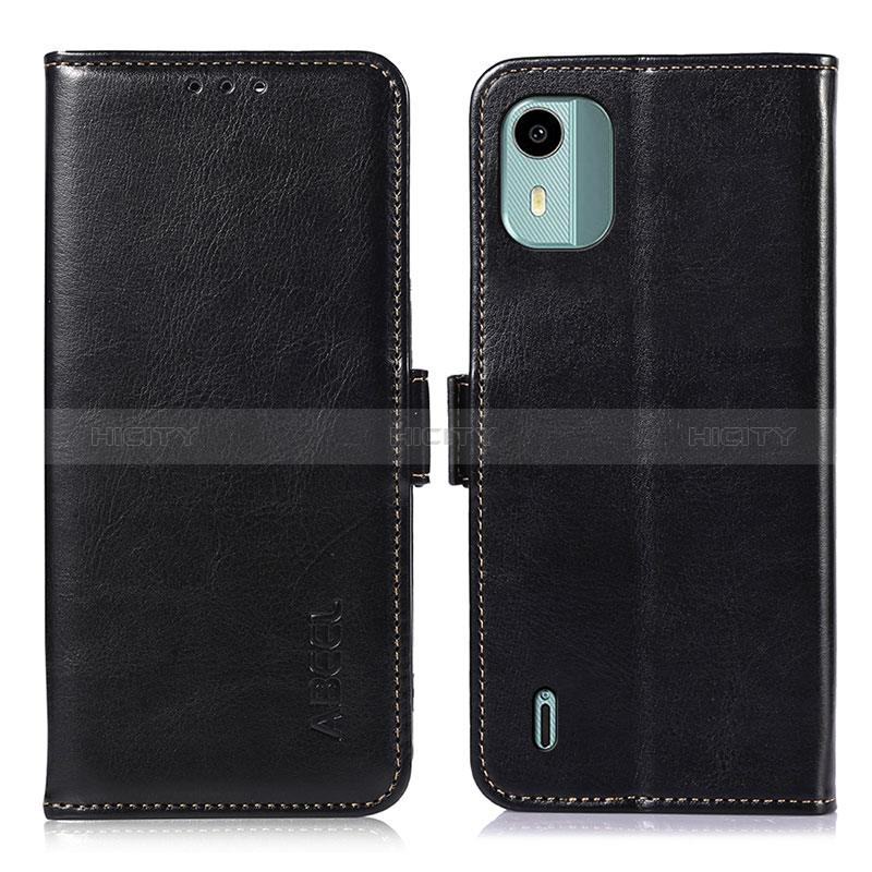 Funda de Cuero Cartera con Soporte Carcasa A11D para Nokia C12 Negro