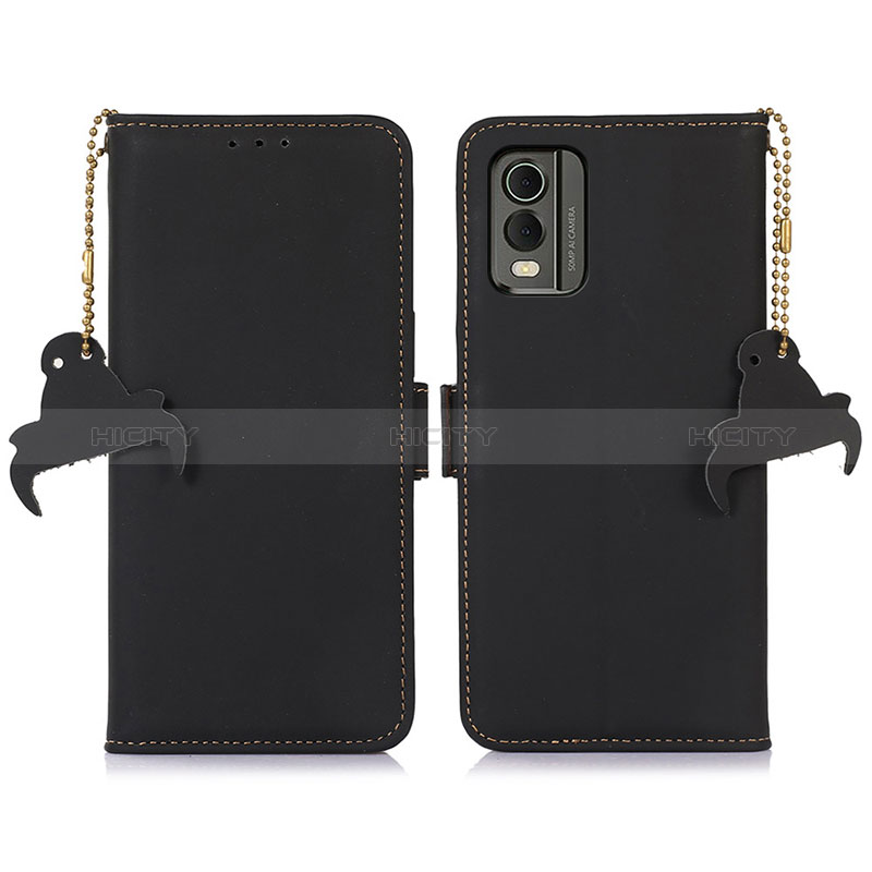 Funda de Cuero Cartera con Soporte Carcasa A11D para Nokia C210 Negro