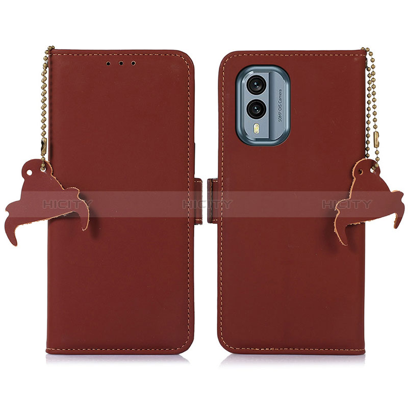 Funda de Cuero Cartera con Soporte Carcasa A11D para Nokia X30 5G Marron