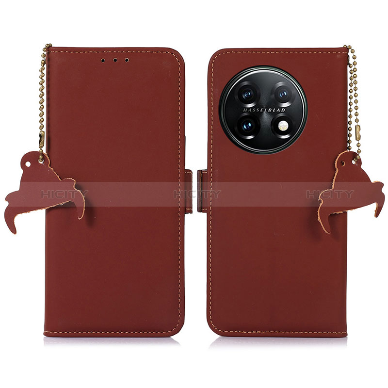 Funda de Cuero Cartera con Soporte Carcasa A11D para OnePlus 11 5G Marron