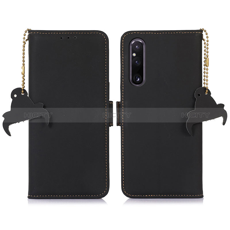 Funda de Cuero Cartera con Soporte Carcasa A11D para Sony Xperia 1 V Negro