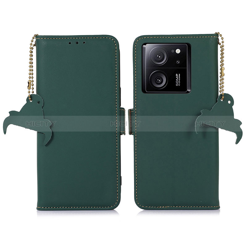 Funda de Cuero Cartera con Soporte Carcasa A11D para Xiaomi Mi 13T 5G Verde