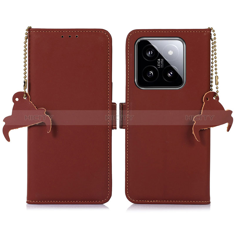 Funda de Cuero Cartera con Soporte Carcasa A11D para Xiaomi Mi 14 5G Marron