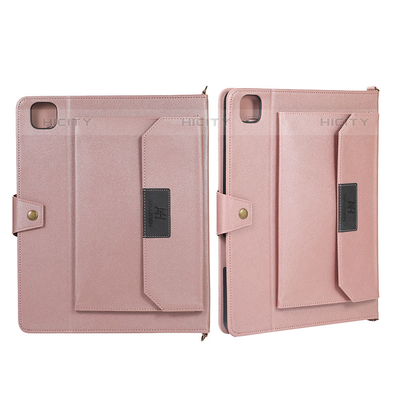 Funda de Cuero Cartera con Soporte Carcasa AD1 para Apple iPad Pro 12.9 (2020) Oro Rosa