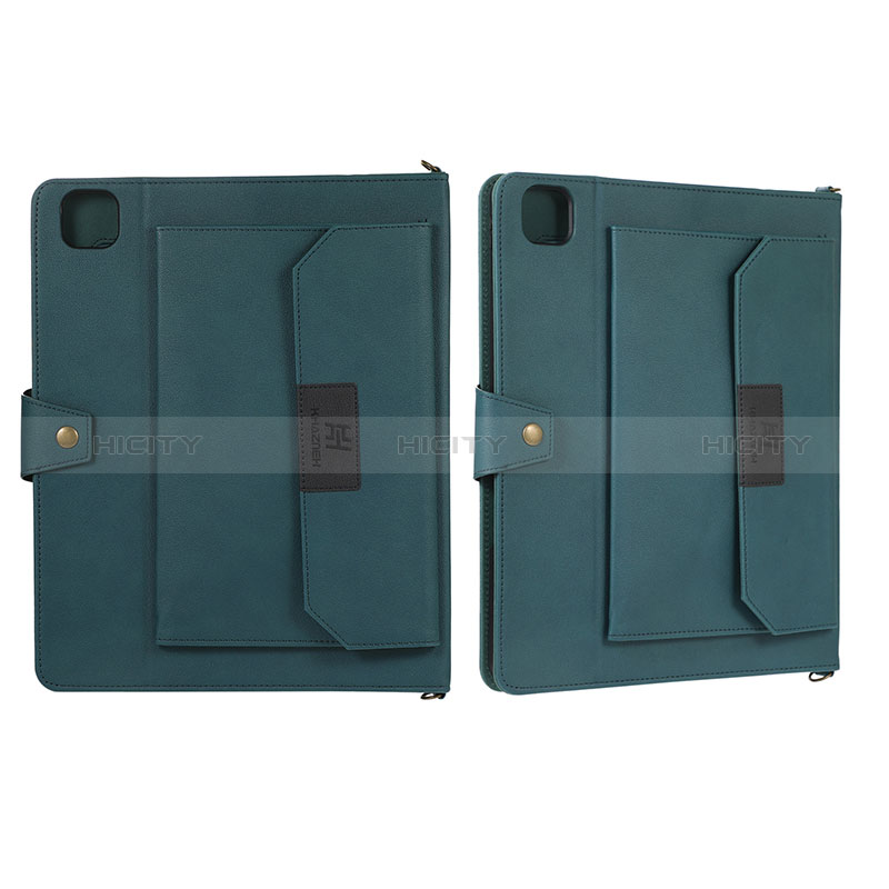 Funda de Cuero Cartera con Soporte Carcasa AD1 para Apple iPad Pro 12.9 (2021) Verde