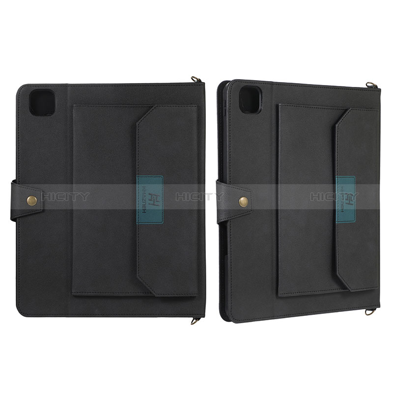 Funda de Cuero Cartera con Soporte Carcasa AD1 para Apple iPad Pro 12.9 (2022) Negro