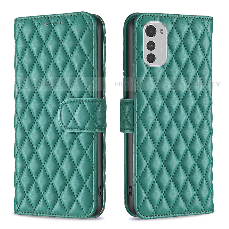 Funda de Cuero Cartera con Soporte Carcasa B01F para Motorola Moto E32 Verde