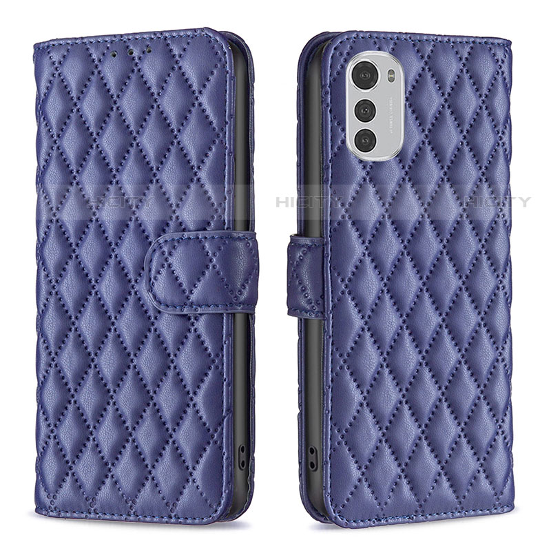 Funda de Cuero Cartera con Soporte Carcasa B01F para Motorola Moto E32s Azul