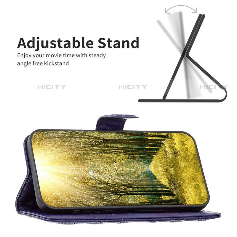 Funda de Cuero Cartera con Soporte Carcasa B01F para Motorola Moto E40