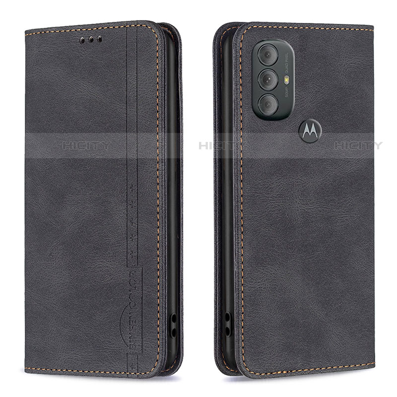 Funda de Cuero Cartera con Soporte Carcasa B01F para Motorola Moto G Play (2023) Negro