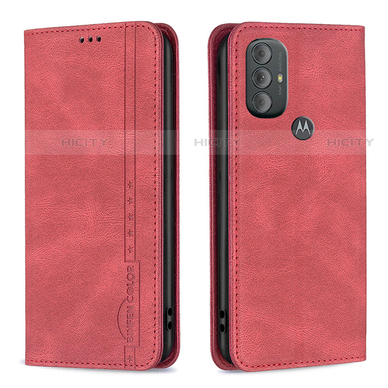 Funda de Cuero Cartera con Soporte Carcasa B01F para Motorola Moto G Play (2023) Rojo