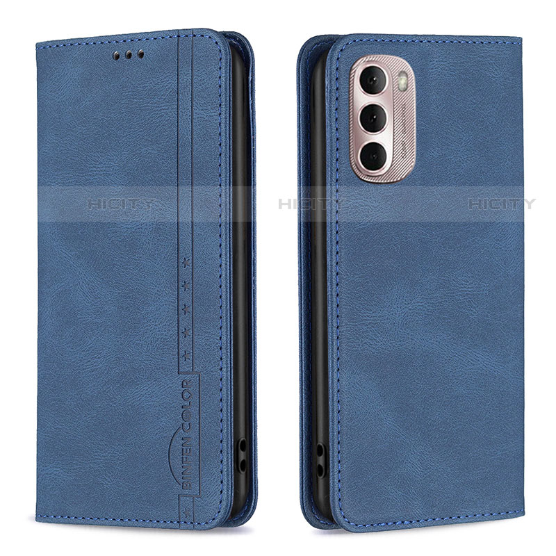 Funda de Cuero Cartera con Soporte Carcasa B01F para Motorola Moto G Stylus (2022) 4G Azul