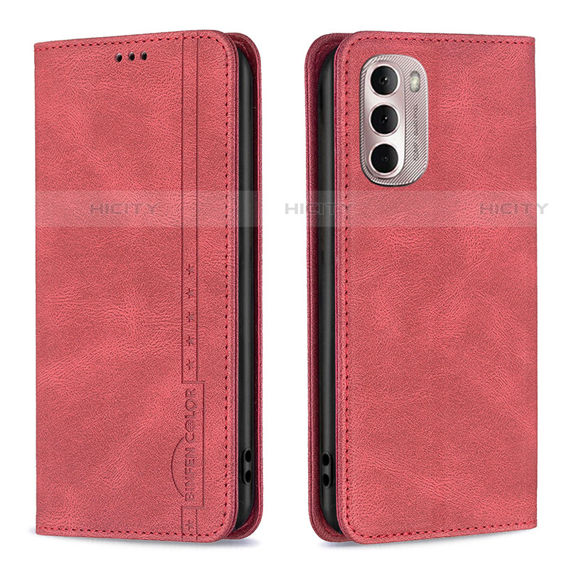 Funda de Cuero Cartera con Soporte Carcasa B01F para Motorola Moto G Stylus (2022) 4G Rojo