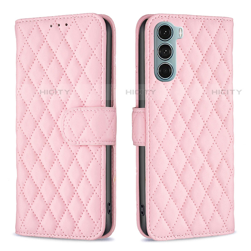 Funda de Cuero Cartera con Soporte Carcasa B01F para Motorola Moto G200 5G Rosa