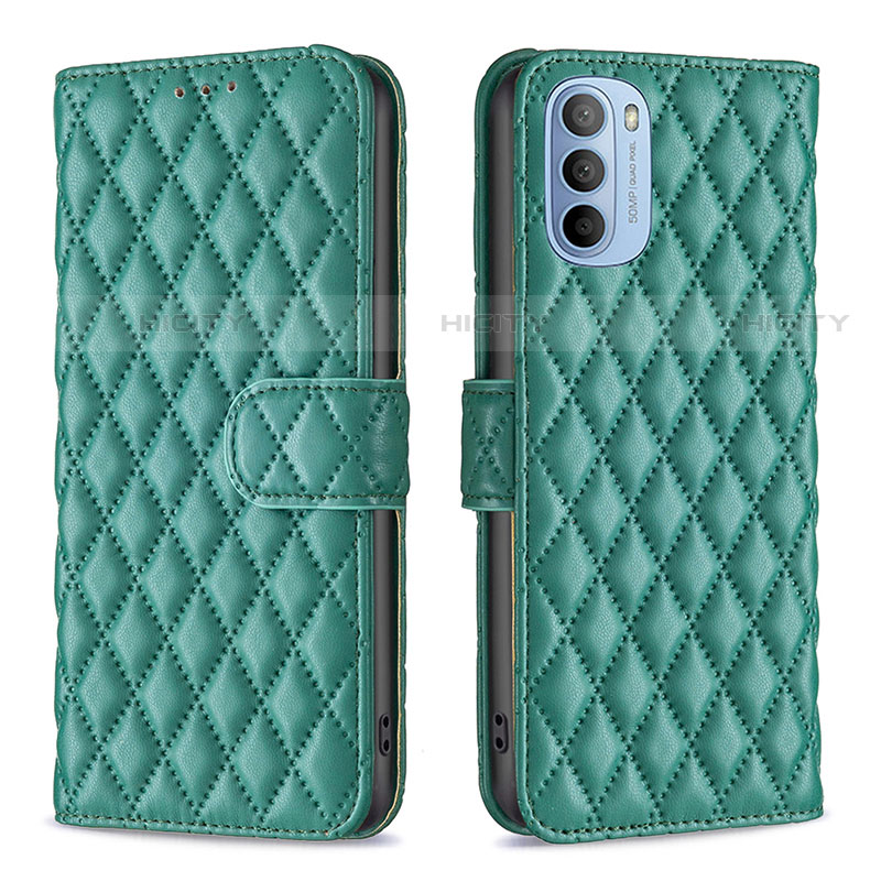 Funda de Cuero Cartera con Soporte Carcasa B01F para Motorola Moto G41 Verde