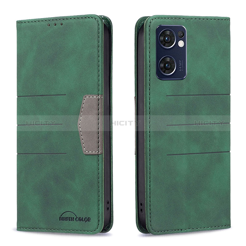 Funda de Cuero Cartera con Soporte Carcasa B01F para OnePlus Nord CE 2 5G Verde