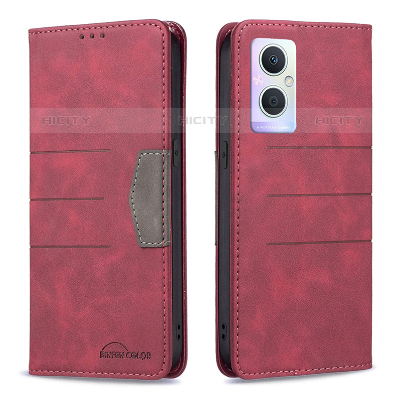 Funda de Cuero Cartera con Soporte Carcasa B01F para OnePlus Nord N20 5G Rojo