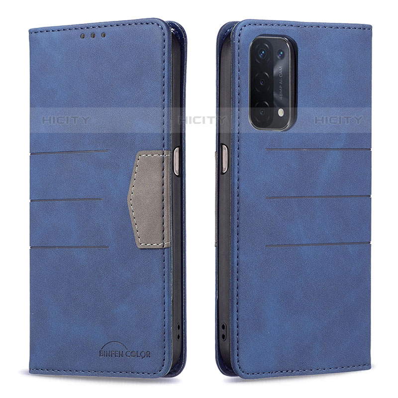 Funda de Cuero Cartera con Soporte Carcasa B01F para OnePlus Nord N200 5G Azul