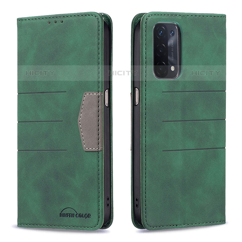 Funda de Cuero Cartera con Soporte Carcasa B01F para OnePlus Nord N200 5G Verde