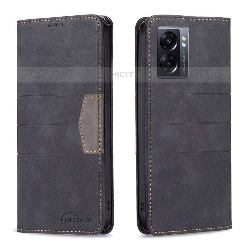 Funda de Cuero Cartera con Soporte Carcasa B01F para OnePlus Nord N300 5G Negro