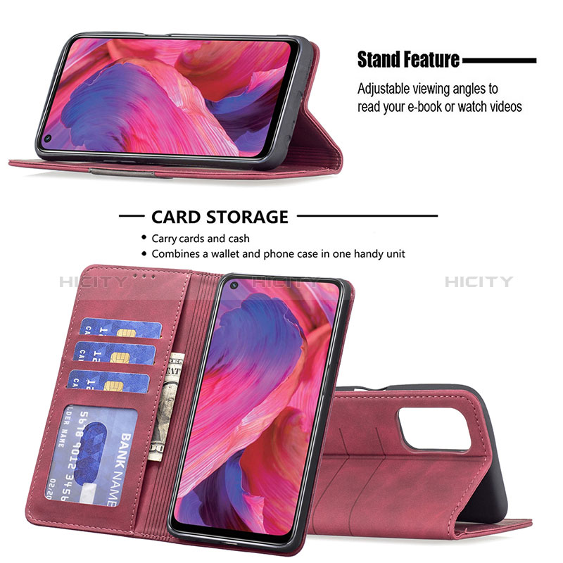 Funda de Cuero Cartera con Soporte Carcasa B01F para Oppo A54 5G