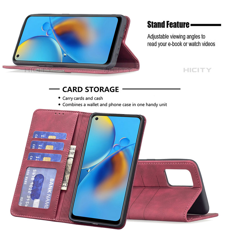 Funda de Cuero Cartera con Soporte Carcasa B01F para Oppo A74 4G