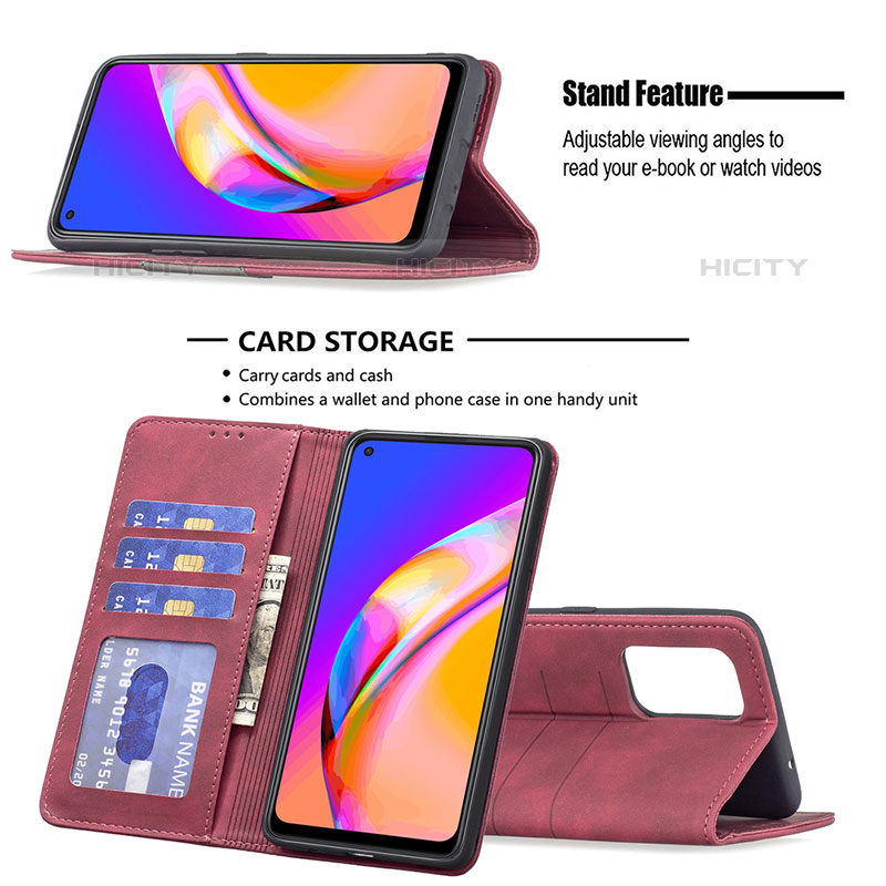 Funda de Cuero Cartera con Soporte Carcasa B01F para Oppo A94 5G