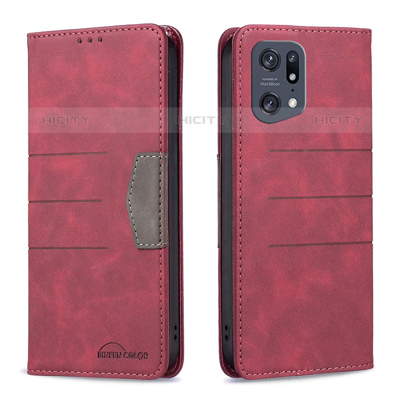 Funda de Cuero Cartera con Soporte Carcasa B01F para Oppo Find X5 Pro 5G