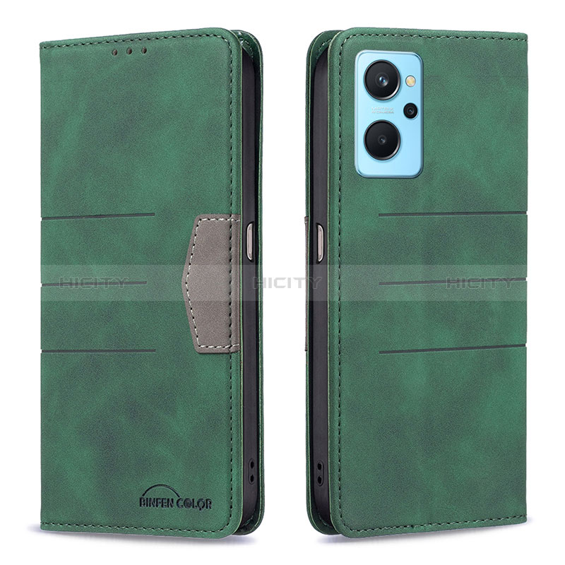 Funda de Cuero Cartera con Soporte Carcasa B01F para Oppo K10 4G Verde