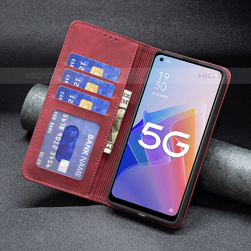 Funda de Cuero Cartera con Soporte Carcasa B01F para Oppo Reno8 Lite 5G