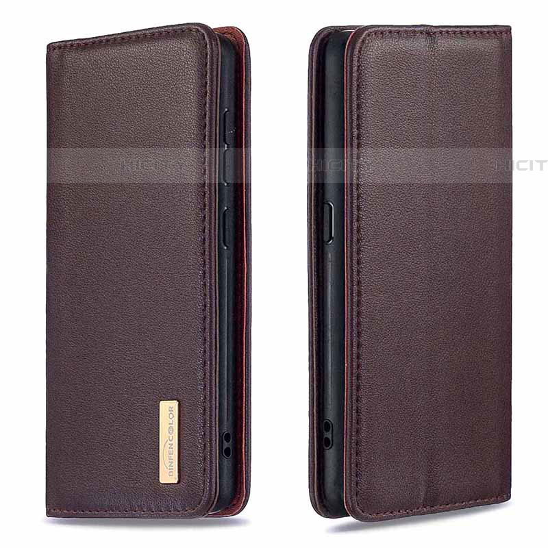 Funda de Cuero Cartera con Soporte Carcasa B01F para Samsung Galaxy A01 SM-A015 Marron