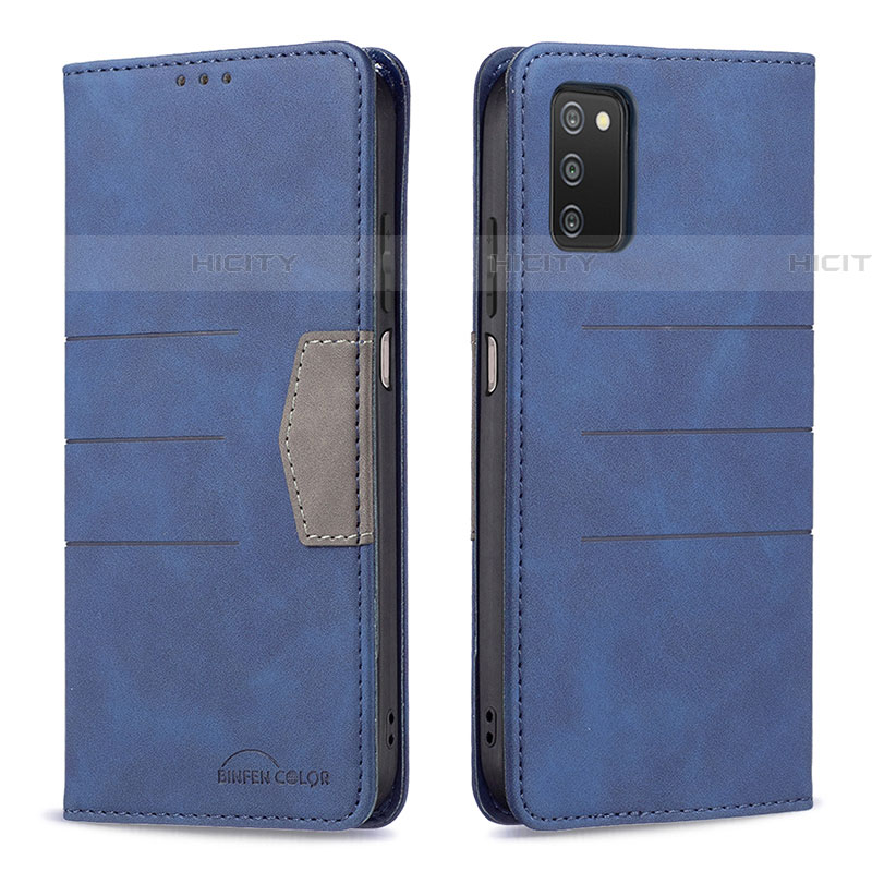 Funda de Cuero Cartera con Soporte Carcasa B01F para Samsung Galaxy A03s Azul