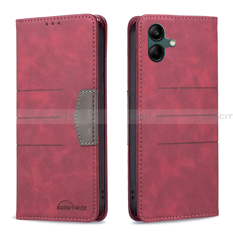 Funda de Cuero Cartera con Soporte Carcasa B01F para Samsung Galaxy A04 4G Rojo