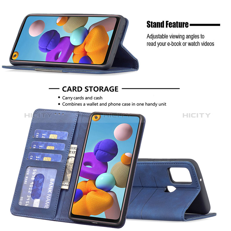 Funda de Cuero Cartera con Soporte Carcasa B01F para Samsung Galaxy A21s