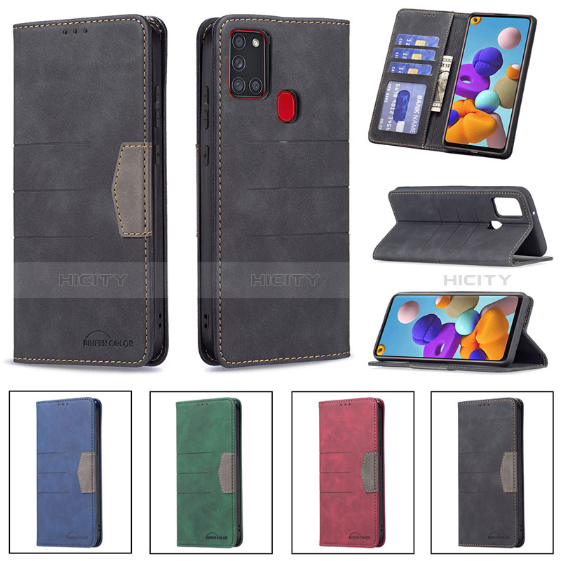 Funda de Cuero Cartera con Soporte Carcasa B01F para Samsung Galaxy A21s