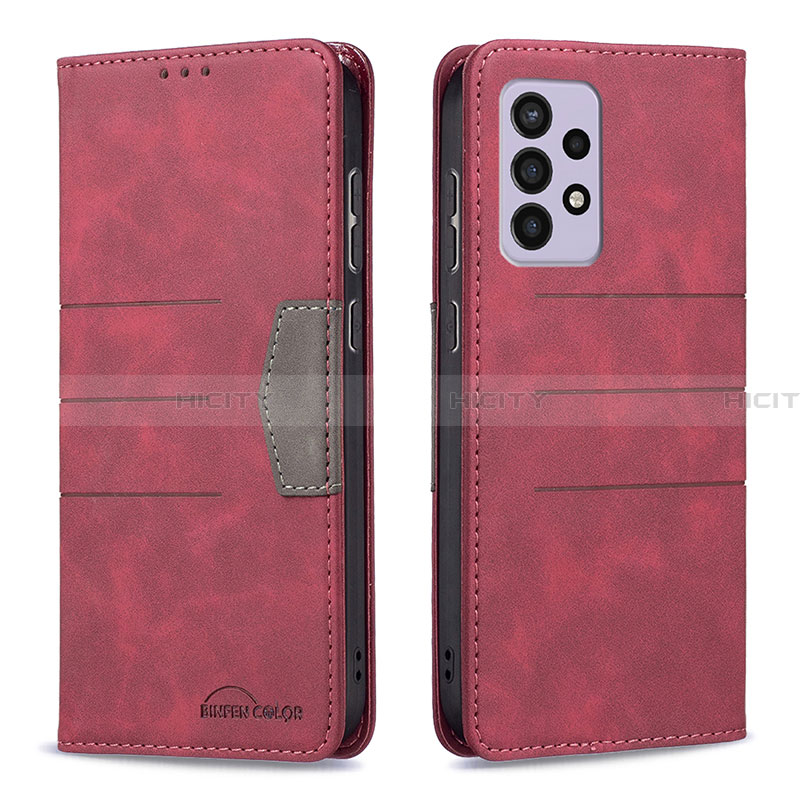 Funda de Cuero Cartera con Soporte Carcasa B01F para Samsung Galaxy A33 5G Rojo