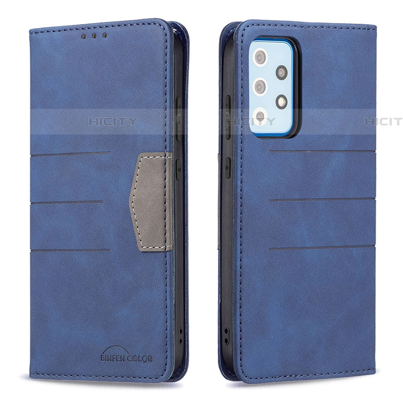 Funda de Cuero Cartera con Soporte Carcasa B01F para Samsung Galaxy A52 4G Azul