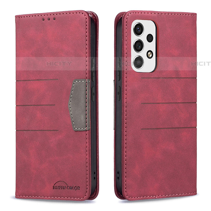 Funda de Cuero Cartera con Soporte Carcasa B01F para Samsung Galaxy A53 5G Rojo