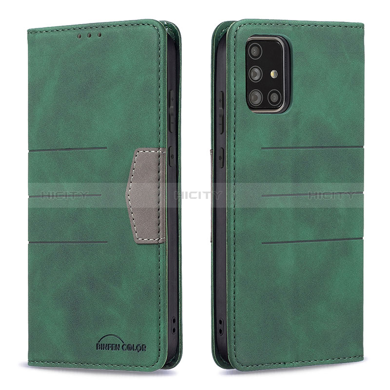 Funda de Cuero Cartera con Soporte Carcasa B01F para Samsung Galaxy A71 5G Verde