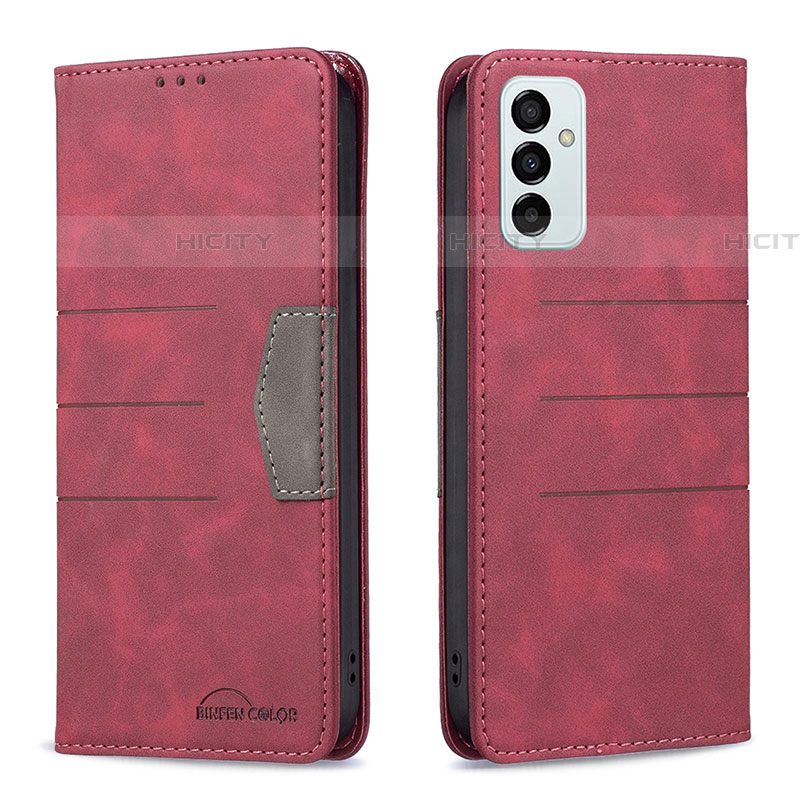 Funda de Cuero Cartera con Soporte Carcasa B01F para Samsung Galaxy F23 5G Rojo