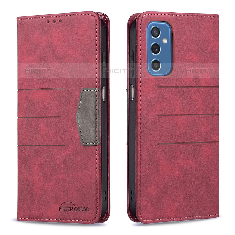 Funda de Cuero Cartera con Soporte Carcasa B01F para Samsung Galaxy M52 5G Rojo