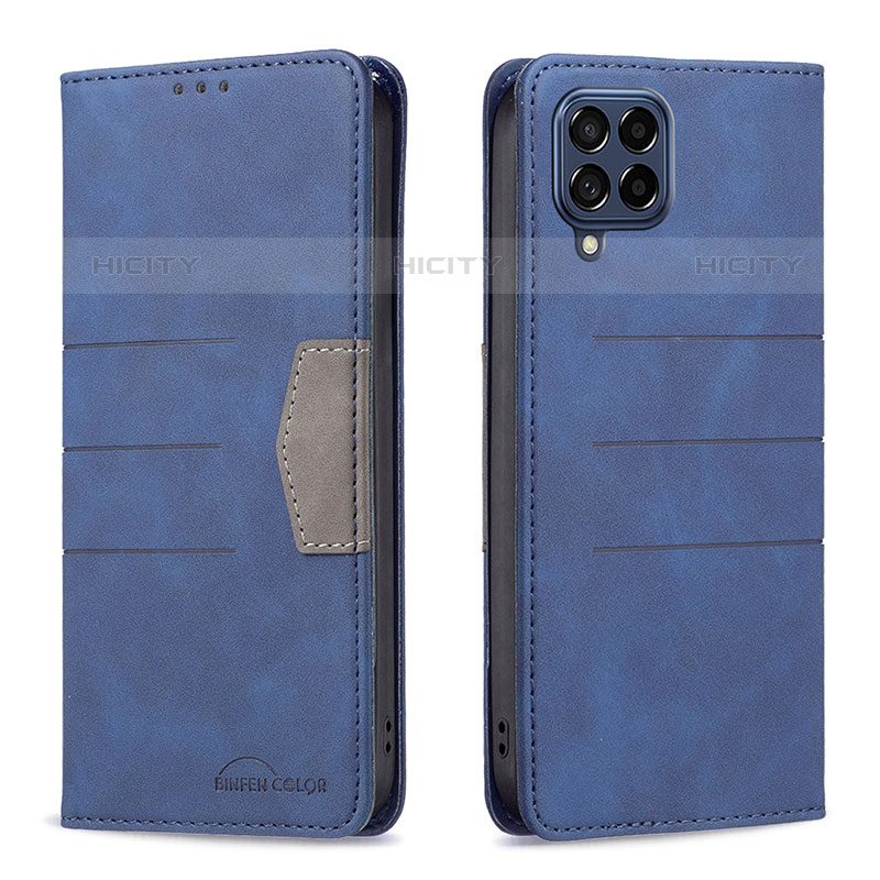 Funda de Cuero Cartera con Soporte Carcasa B01F para Samsung Galaxy M53 5G Azul