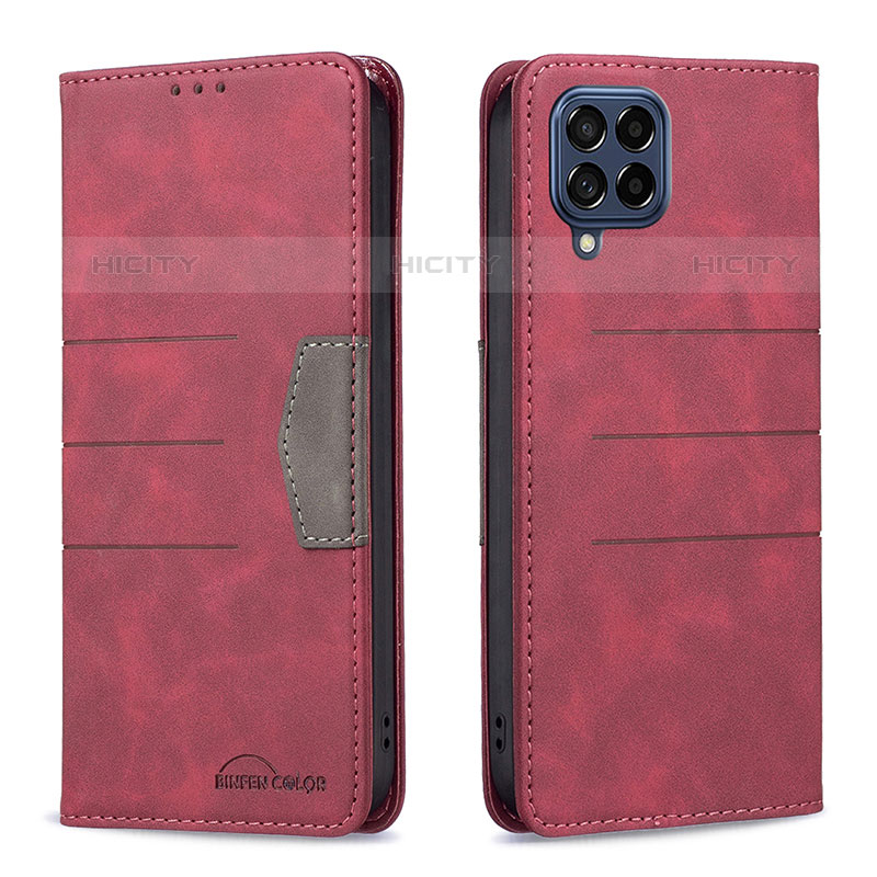 Funda de Cuero Cartera con Soporte Carcasa B01F para Samsung Galaxy M53 5G Rojo