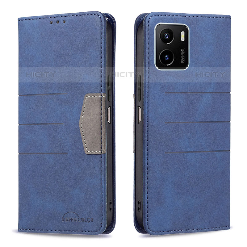 Funda de Cuero Cartera con Soporte Carcasa B01F para Vivo iQOO U5x Azul