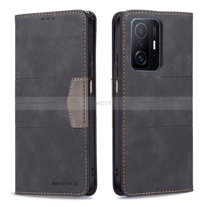 Funda de Cuero Cartera con Soporte Carcasa B01F para Xiaomi Mi 11T Pro 5G Negro