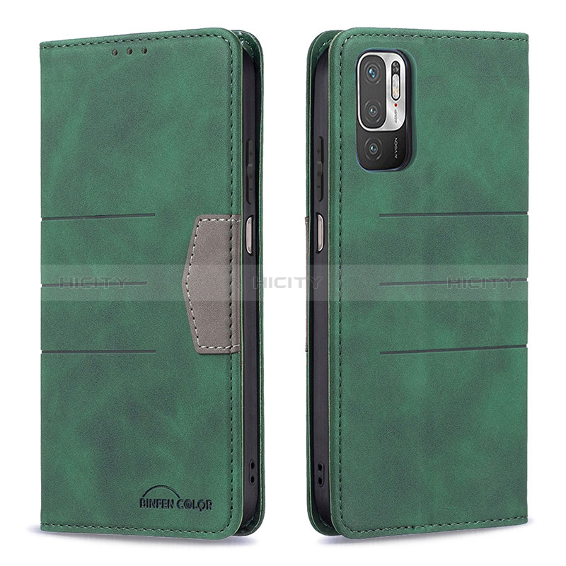 Funda de Cuero Cartera con Soporte Carcasa B01F para Xiaomi POCO M3 Pro 5G Verde