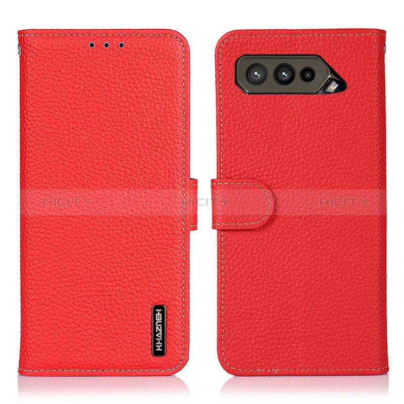 Funda de Cuero Cartera con Soporte Carcasa B01H para Asus ROG Phone 5 Pro Rojo