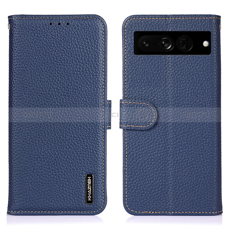 Funda de Cuero Cartera con Soporte Carcasa B01H para Google Pixel 7 Pro 5G Azul