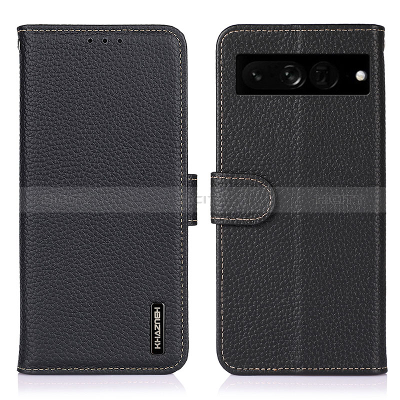 Funda de Cuero Cartera con Soporte Carcasa B01H para Google Pixel 7 Pro 5G Negro